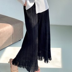 베라엘 여성용 태슬 스트레이트 플리츠 팬츠