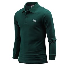 다꾸앙 남성용 롤링 자수 골프 긴팔 카라 티셔츠 E06JKA_JL4052
