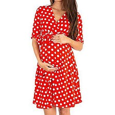 알럽홈 임부용 브이넥 랩원피스