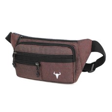 BLUEMOUNT 日常防水登山腰包 CPZ1-71YJ, 酒紅色