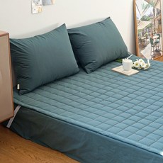 Lucidsleep Hershey 60支紗高密度生物水洗純棉固定鬆緊帶保潔墊, 蔥鬱綠