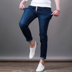 sdengclub 男款抽繩鬆緊帶錐形彈力牛仔褲 SPT0061