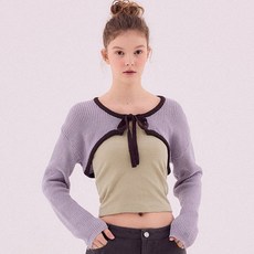 Deliccent 女款Bolero配色短針織衫 W8F14SASC105
