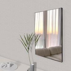 防潮方形無框鏡 500 x 800 mm, 黑色