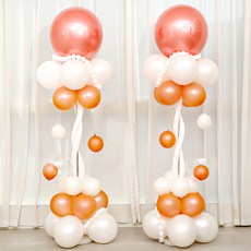 P&B UNITY 派對立架氣球柱2入組, 2套, 18玫瑰金珍珠