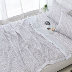 樹葉印花人造絲夏季薄被, 灰色的