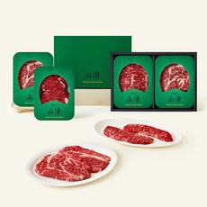 산청 유기농 인증 한우 1++등급 구이 선물세트 (냉장), 800g, 1세트