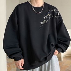 남성용 DM 프린팅 포인트 라운드넥 스웨트셔츠