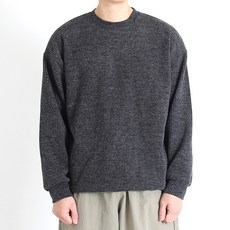 오티디 잔줄 꽈배기 오버핏 니트 맨투맨