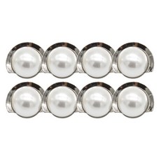 寶石鈕扣 半月珍珠 25mm, 8個, 鎳