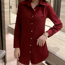 Doobom 女款 Awesome 長版寬鬆襯衫