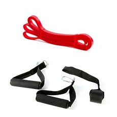 런웨이브 풀업밴드 2단계 + 풀업밴드 손잡이 2p + 문틀고리 세트, 레드(풀업밴드), 1개