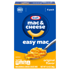 Kraft 卡夫 Easy Mac 起司通心粉 原味 6入, 366g, 1個