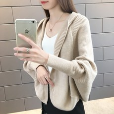 Goodif 女款蝙蝠袖短版針織開襟衫