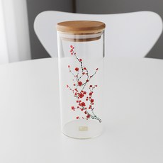 두리가온 자개 내열유리 양념통 3호 적매화, 440ml, 1개