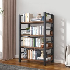 가구느낌 리버책장, 월넛블랙, 4단