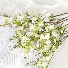 행복한마을 조화 왁스플라워 부쉬, 화이트, 5개