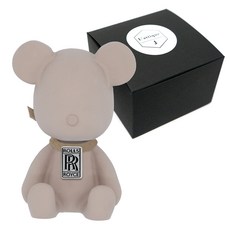 L'ATTIQUE J 徽章熊車用芳香劑 勞斯萊斯米色 + 花園甜豆 5ml 補充瓶套組, 1個