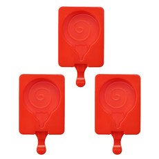 Bestom棒棒糖造型冰棒矽膠模具 3入+冰棒棍 20支組, 單色, 3個