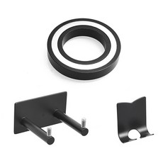 Everhouse簡約無打孔吹風機架 3件組, 黑色的, 1套