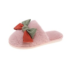 헤스티아 큐티리본 포인트 털 실내화, B02, 1개