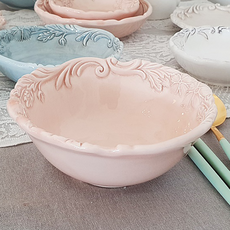 ELIOS 花紋湯碗 3479 B款, 粉色的, 1個