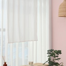 簡約設計棉質鏤空窗簾, 白色象牙