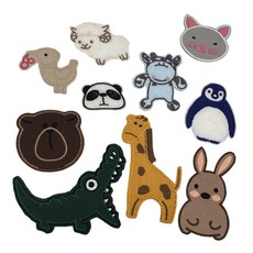 動物毛氈布貼 10種組 WF1074, 混色, 1套