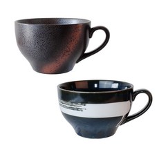 Govan Andamiro把手麵碗 2種組, 1套, 黑藍