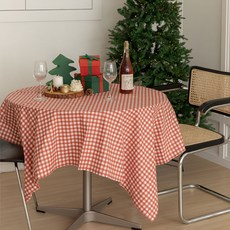 Dailylike 日常桌布, 05 紅色格紋, 140 x 140 cm