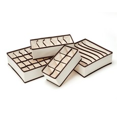 Joeun Living 內衣收納盒 4件組, 象牙白, 1套