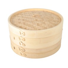 竹製蒸籠 2入+蓋子, 25.4cm, 1組