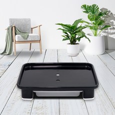 Hwabunworld 固定式長方形抽屜花盆置物架, 萬塔黑