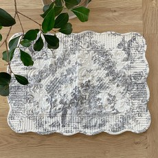 TIERRA 홈 프로방스 코튼 발매트, 그레이