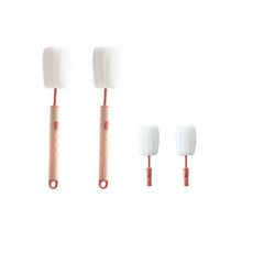 어썸보따리 스펀지 컵 브러쉬 본품 2p + 리필 2p 세트, 핑크, 1세트