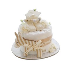 BabyBakery 可愛小馬搖鈴1層尿布蛋糕, 1個, 混色