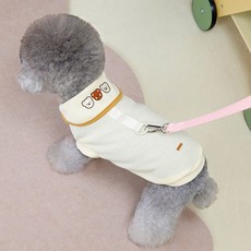 DING DONG PET 寵物泰迪熊領子無袖T恤, 米色, 1個