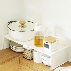 길이조절 정리대 선반, 화이트, 1개