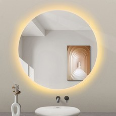 LED照明觸控開關式圓形壁鏡 3000k 500mm, 黃光色