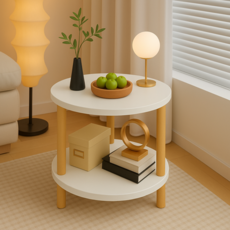 JUnBI 圓形圓角邊桌, 混和顏色