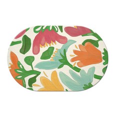 플라워 아트 규조토 매트 60 x 39 cm, 컬러풀, 1개