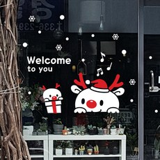 JEJEDECO 聖誕節 Peeky Little Santa 01 裝飾貼紙, 紅+白