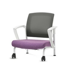 체어포커스 슬라이딩 좌식의자 C530, 화이트(팔걸이) + 블랙(등받이) + 고급 바이올렛(방석), 1개