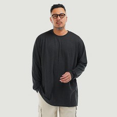 파이브엑스라지 남성용 통기성 오버핏 기획 20수 라운드 긴팔 티셔츠