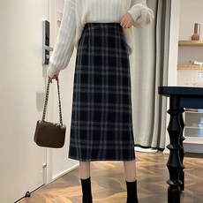 LUNA GIRL 女款Mookhera格紋長裙 L25WSK091607