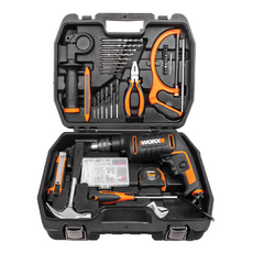 WORX 衝擊振動鑽套組 WX317.3 橙色, 工具 17種, 1組