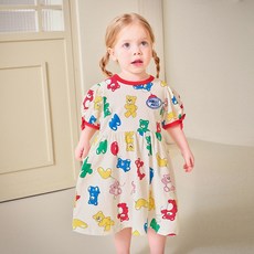 mollimelli 女童氣球熊蓬鬆連身裙