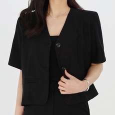 모이르벨라 여성용 마리 브이넥 반팔 자켓 O24SS2-A0038