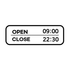 스위트 스페이스 오픈클로즈 24시간표시 매장스티커 TYPE6, 블랙