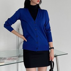 針織女款日常簡約珠光貝殼鈕扣Elfin開襟衫